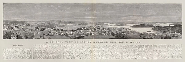 A general view of Sydney Harbour, New South Wales, Australia (litho)