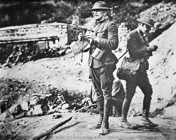 General W. H. Johnston observes the progress of battle, Hill 274 near Mont Des Allieaux