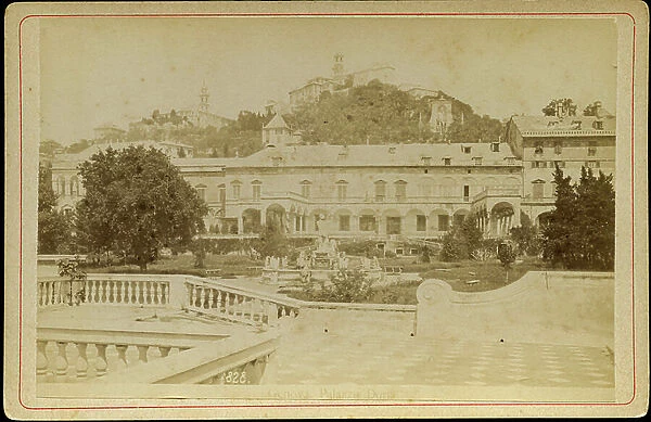 Genes: General view of the city with Palazzo Doria (Palazzo Doria Tursi or Palazzo Niccolo Grimaldi) in the foreground, 1889