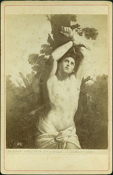 Genes: Photograph of a painting in Brignole Gallery depicting the martyrdom of San Sebastian, 1890