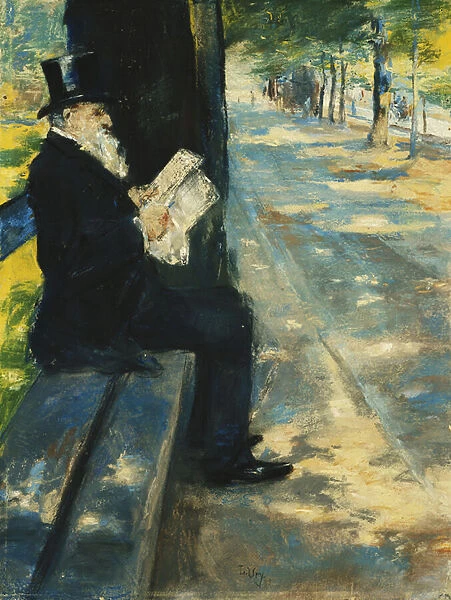 Gentleman in the Park; Herr im Tiergarten, c. 1900 (pastel on board)