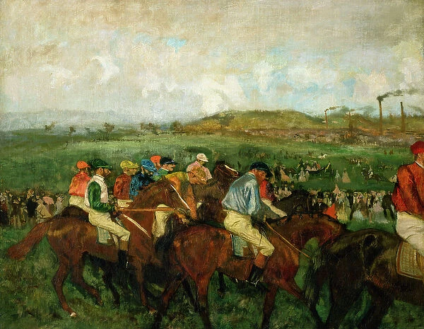 Gentlemen race. Before the Departure, 1862 (oil on canvas)