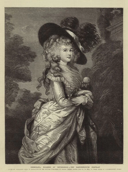 Georgiana, Duchess of Devonshire, the Gainsborough Portrait (engraving)