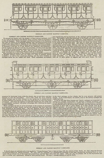 German and Danish Railway Carriages (engraving)
