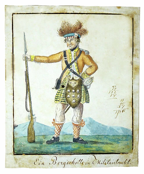 German drawing of a Scottish Highlander c. 1780
