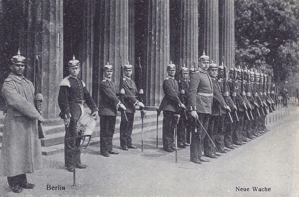 German soldiers on parade outside the Neue Wache, Berlin (b  /  w photo)