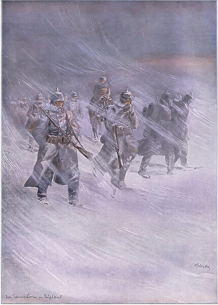 German troops in Russia on the Eastern Front in winter, from Hindenburg published by