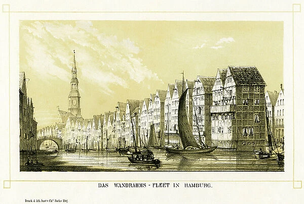 Germany, Hamburg, 1850s (engraving)