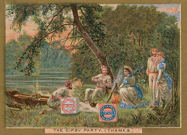 The Gipsy Party on the River Thames (chromolitho)