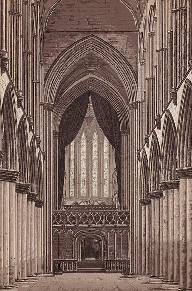 Glasgow: The Cathedral, Nave (litho)