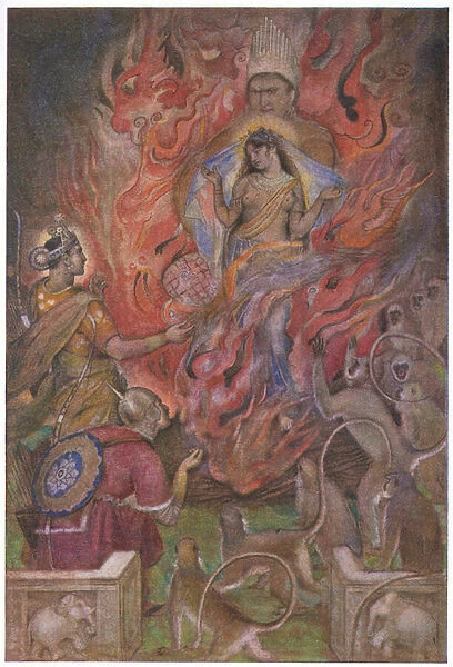 The God of Fire rose from the midst, 1912 (colour litho)