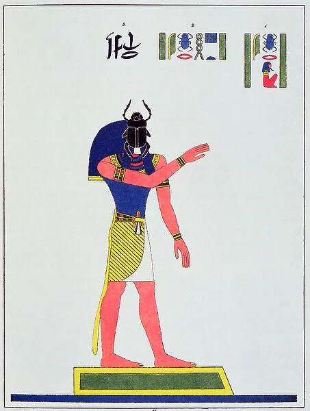 The god, Khepri, 1823 (colour litho)
