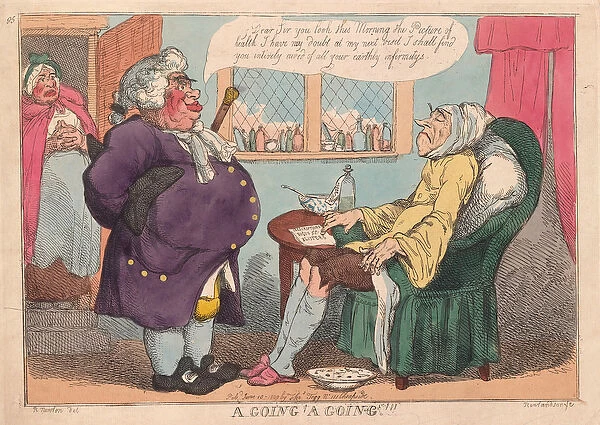 A Going, A Going!!, pub. 1813 (hand coloured engraving)