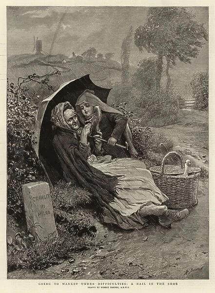 Going to Market under Difficulties, a Nail in the Shoe (engraving)