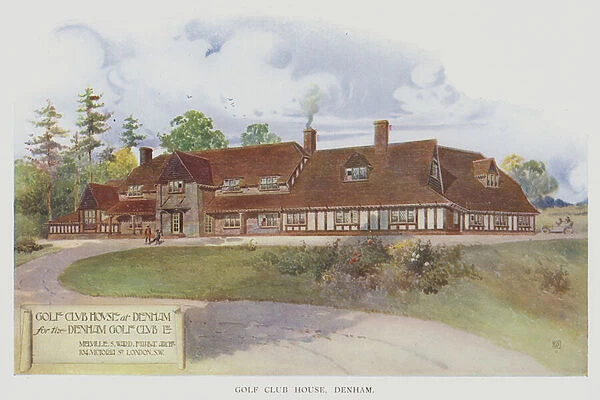 Golf Club House, Denham (colour litho)