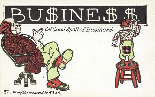 A Good Spell Of Business (colour litho)