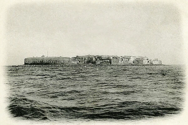 Goree Island in Senegal when this African territory was a French colony (French counter) - Colonial Africa - late 19th century photography