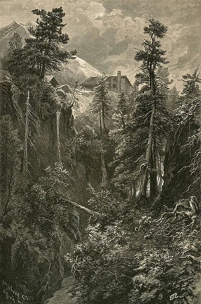 Gorge in the Bernina Pass (engraving)