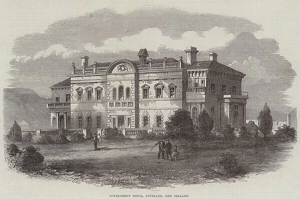Government House, Auckland, New Zealand (engraving)