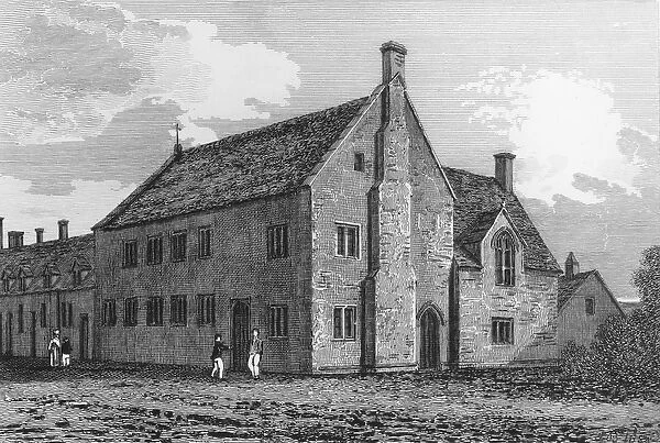 Grammar School at Burford, Oxfordshire, 1827 (engraving)