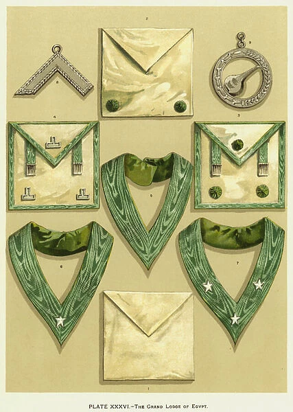 The Grand Lodge of Egypt (colour litho)