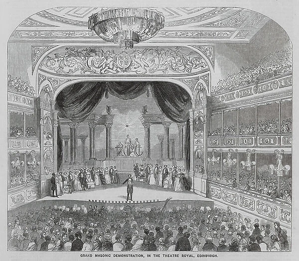 Grand Masonic demonstration, Theatre Royal, Edinburgh (engraving)