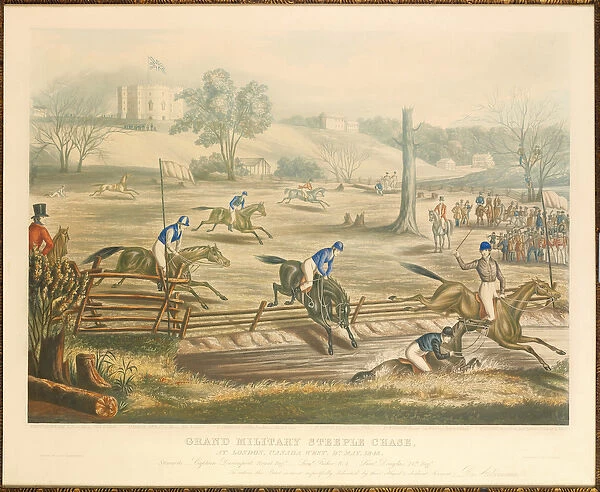 Grand Military Steeple Chase, at London, Canada West, 9th May, 1843, engraved by J