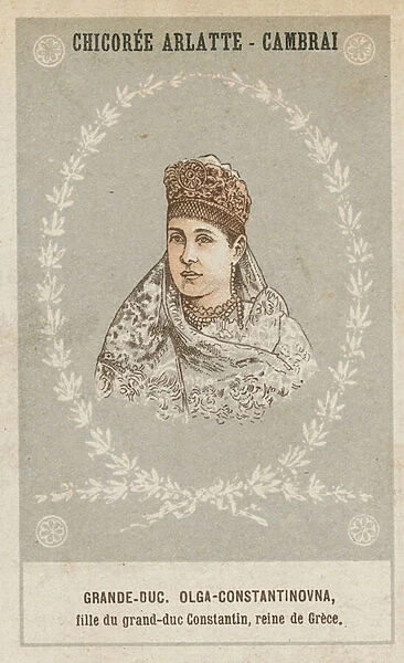 Grande-Duc, Olga-Constantinovna, fille du grand-duc Constantin, reine de Grece (colour litho)