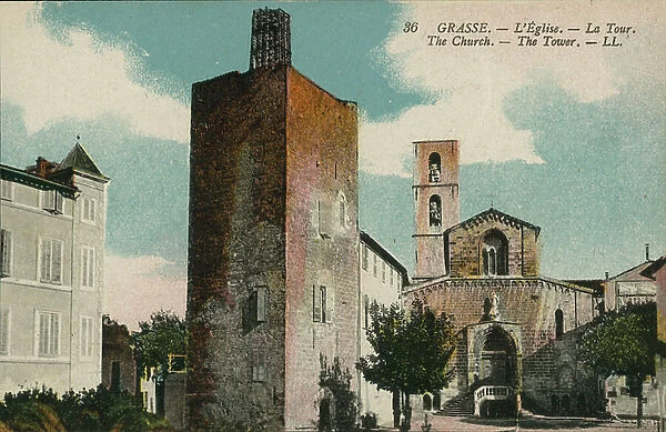 Grasse: L'Eglise, La Tour (coloured photo)