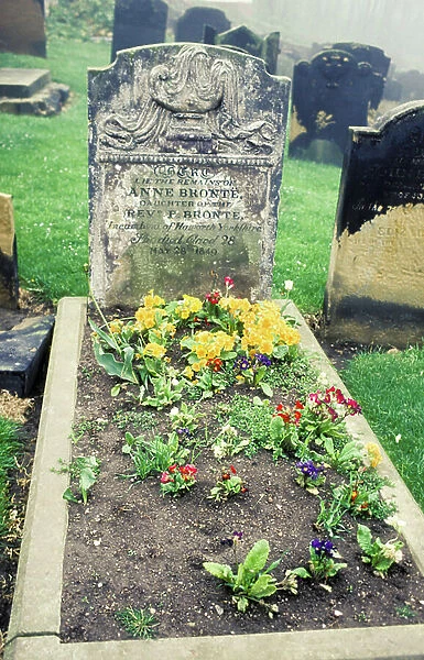 Grave of writer Anne Bronte, Scarborough, Yorkshire, England. 19th century (photo)