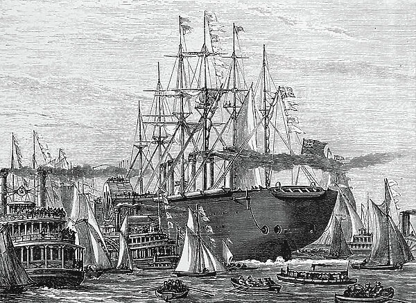 The Great Eastern used during the creation of the Atlantic Telegraph, 1850