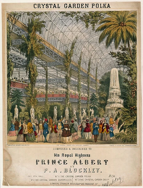 Great Exhibition, 1851, Crystal Garden Polka (coloured engraving)