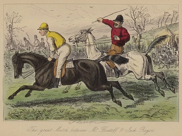 The great Match between Mr Flintoff and Jack Rogers (coloured engraving)
