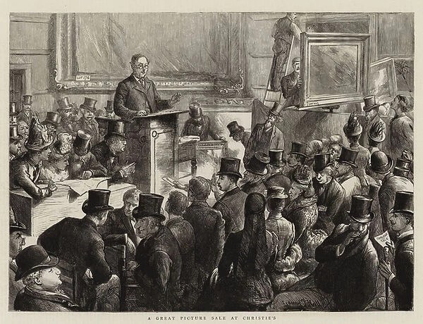 A Great Picture Sale at Christies (engraving)