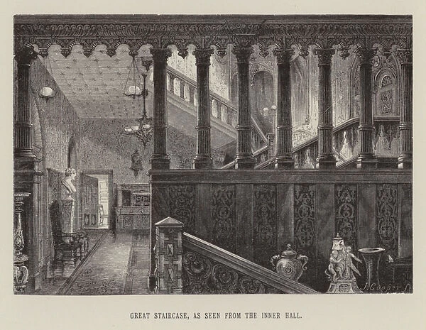 Great Staircase, as seen from the Inner Hall (engraving)