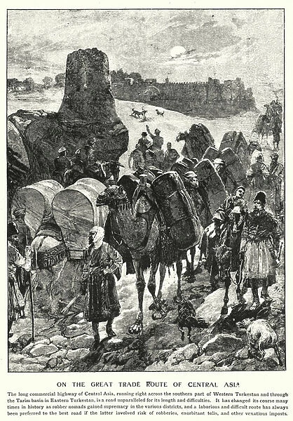 On the great trade route of Central Asia (litho)