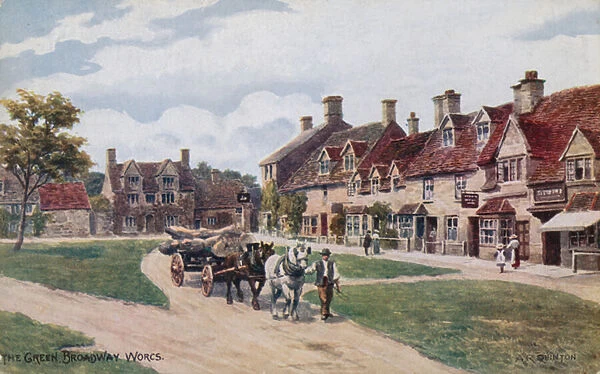 The Green, Broadway, Worcestershire (colour litho)