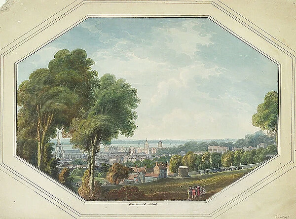 Greenwich from the Point, c.1820 (watercolour)