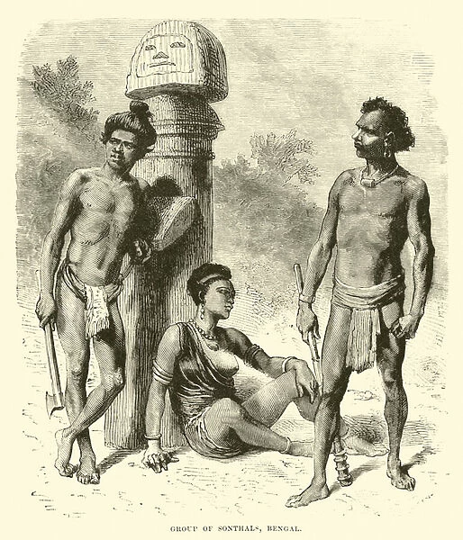 Group of Sonthals, Bengal (engraving)