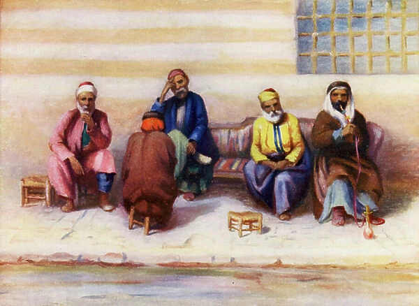 Group of Syrians (colour litho)
