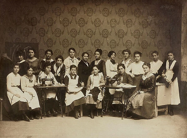 Group of young austrian seamstresses