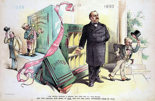 Grover Cleveland leaving office, 1893