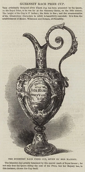 The Guernsey Race Prize Cup, given by Her Majesty (engraving)