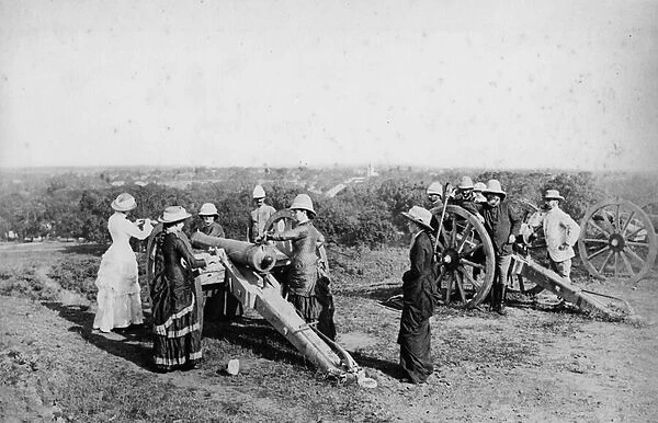 Gun Drill, Nagpore Fort, 1870s (b  /  w photo)