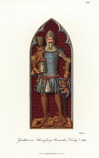 Gunther XXI von Schwarzburg, King of Germany, 1304-1349, 1889 (chromolithograph)