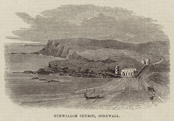 Gunwalloe Church, Cornwall (engraving)