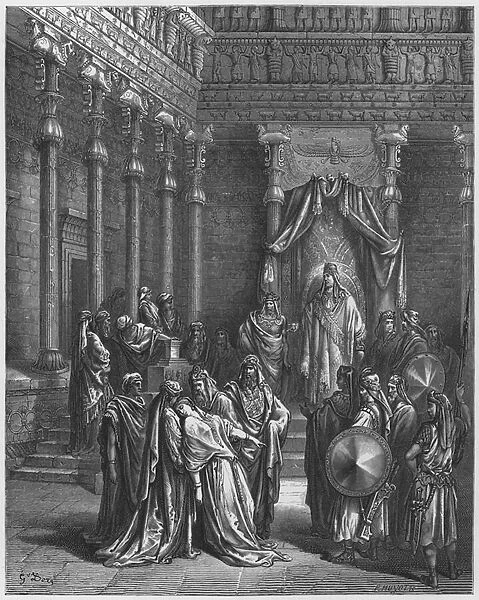 Gustave Dore Bible: Esther before the King (engraving)
