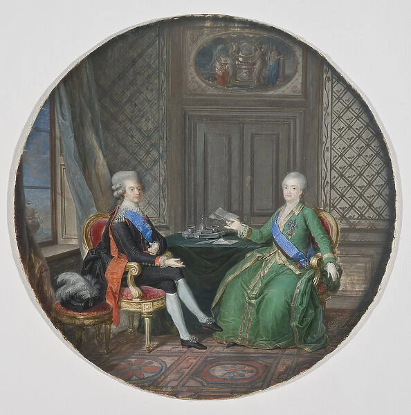Gustave III de suede (1746-1792) et Catherine II de Russie (1729-1796
