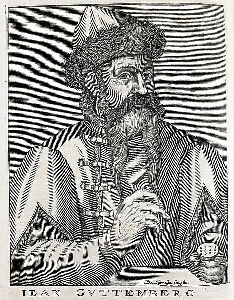 Gutenberg, Johannes Gensfleich (c.1400-1468) (engraving)