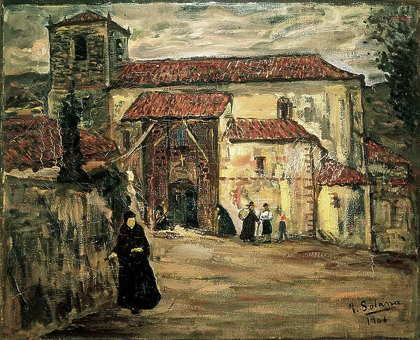 GUTIERREZ SOLANA, Jose (1886-1945). Village church. 1906. Oil on canvas. SPAIN. Cordoba. Fine Arts Museum